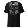 Unisex black T-shirt by SteGill featuring a classic fit and a graphic design on the back.