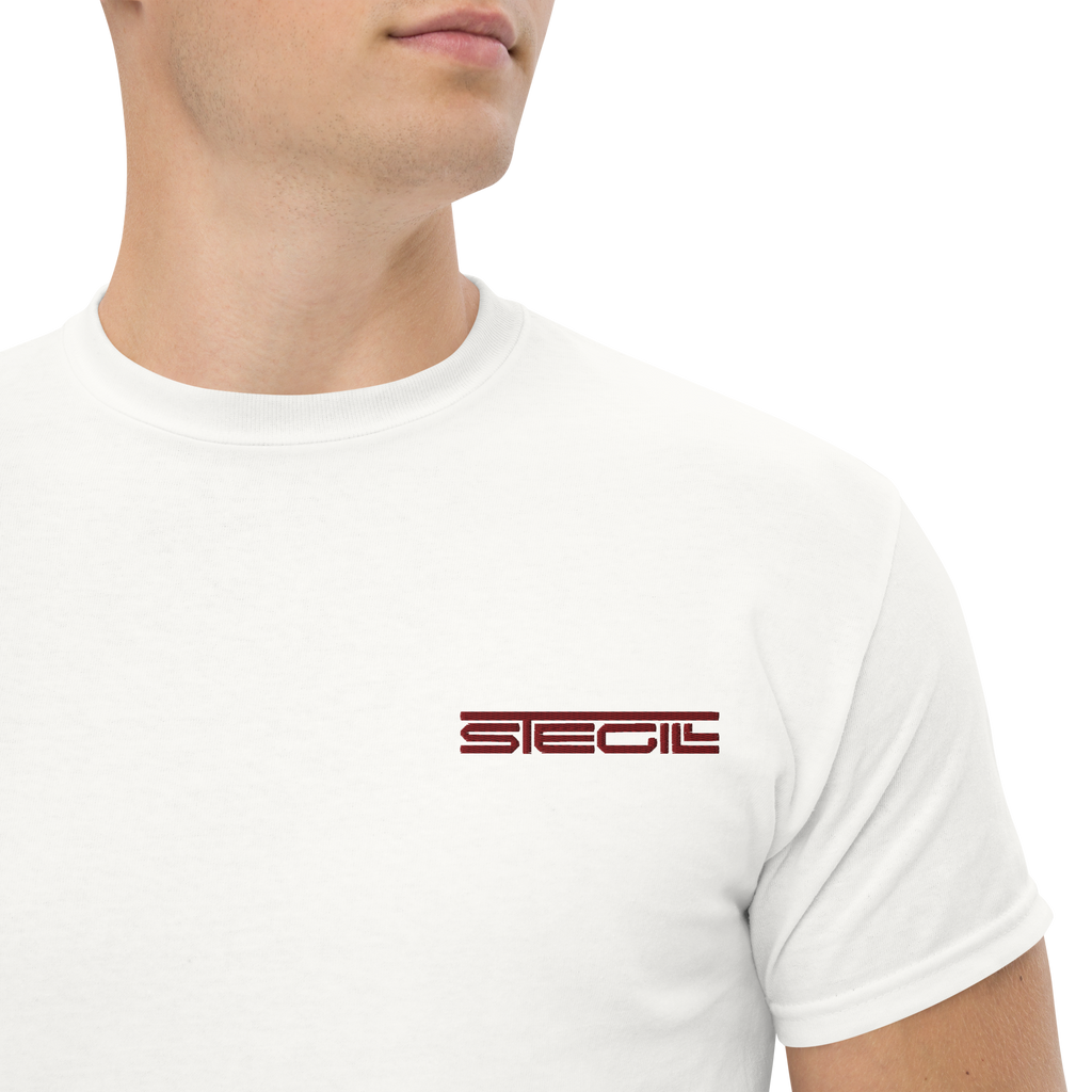 White unisex T-shirt from SteGill's The Fast Viking collection, featuring a close-up view of the classic tee design.
